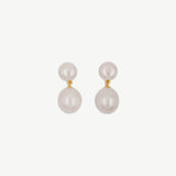 Rice button Freshwater Pearl Earrings - Gold