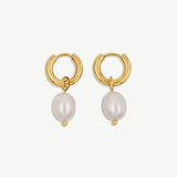Mini Huggie Earrings, with small detachable freshwater pearls - 2.5mm thick