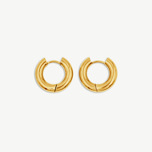 Small Hoop Earrings, with medium detachable freshwater pearls - 4mm thick