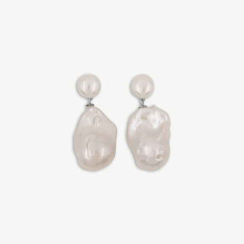 Flameball Freshwater Pearl Drop Earrings
