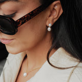 Rice button Freshwater Pearl Earrings - Gold