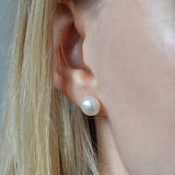 Rounded Freshwater Pearl Earrings