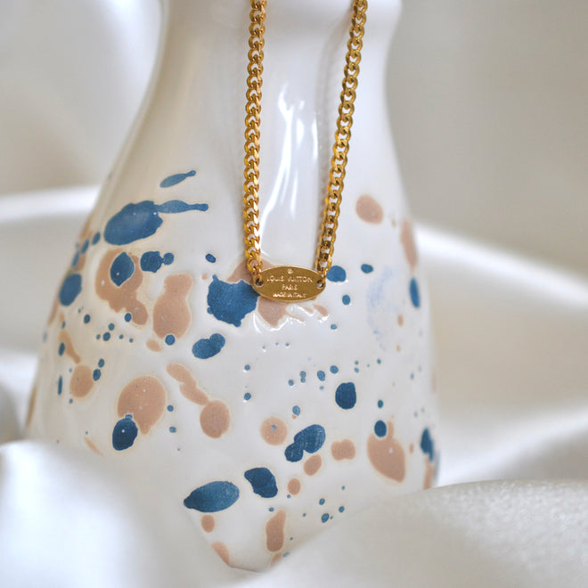 Authentic Louis Vuitton Oval Pendant - Repurposed and converted necklace (16.1"/41cm long)