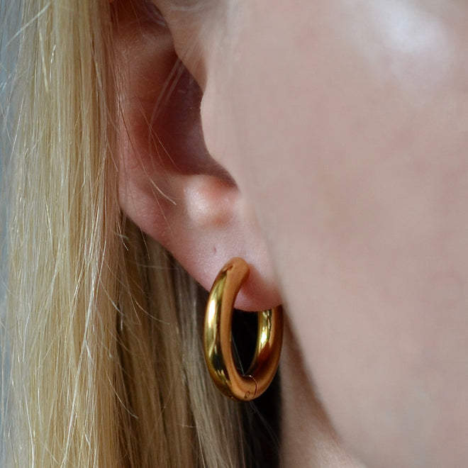 Large Hoop Earrings - 4mm thick