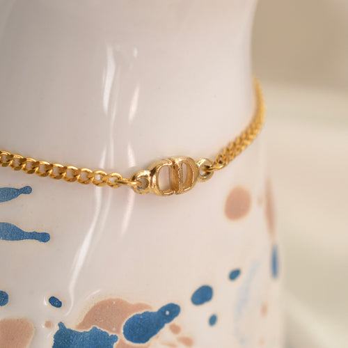 Christian Dior pendant - Repurposed and converted bracelet (6.5"/16.5cm - 7.9"/20cm long)