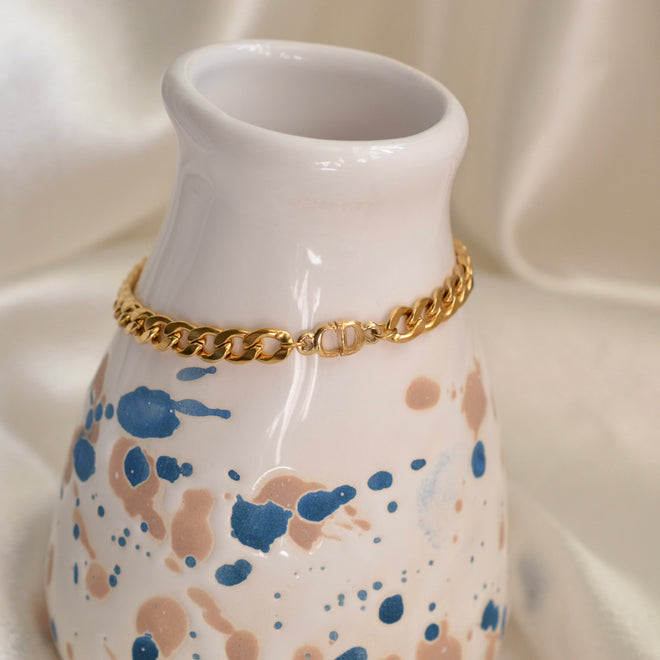 Christian Dior pendant - Repurposed and converted bracelet (6.3"/16cm - 7.5"/19cm long)