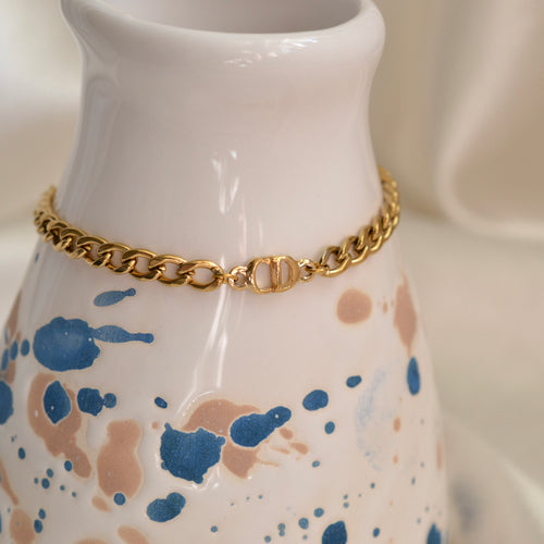 Christian Dior pendant - Repurposed and converted bracelet (6.5"/16.5cm - 7.7"/19.5cm long)