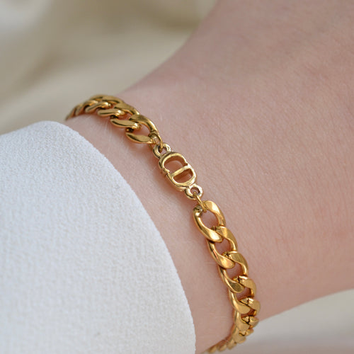 Christian Dior pendant - Repurposed and converted bracelet (6.3"/16cm - 7.5"/19cm long)