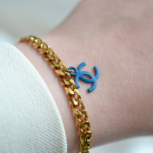 Authentic Chanel pendant - Repurposed and converted bracelet (6.7"/17cm - 7.9"/20cm long)