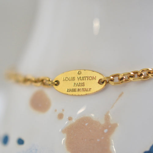 Authentic Louis Vuitton oval pendant - Repurposed and converted bracelet (5.7"/14.5cm - 7.1"/18cm long)