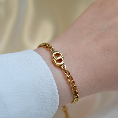 Authentic Christian Dior pendant - Repurposed and converted bracelet (6.5"/16.5cm - 7.7"/19.5cm long)