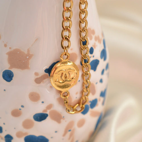 Authentic Chanel small pendant - Repurposed and converted necklace (16.7"/42.5cm long)