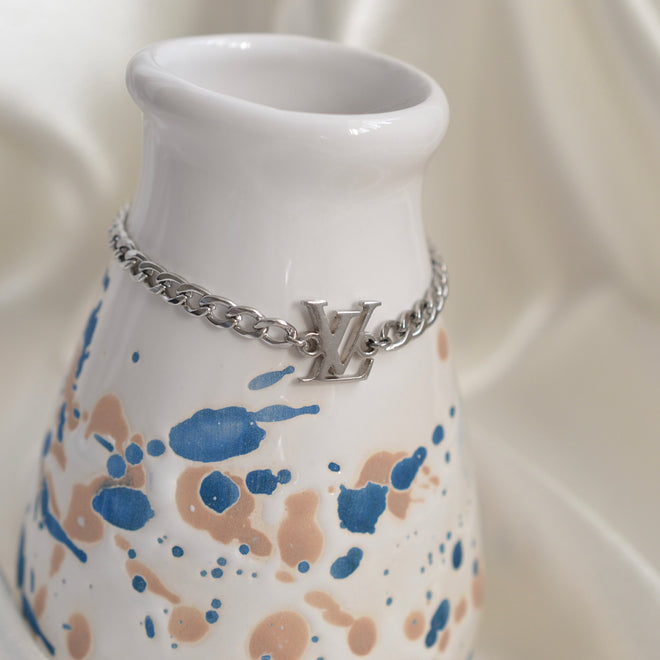 Authentic Louis Vuitton pendant - Repurposed and converted bracelet (6.5"/16.5cm - 7.7"/19.5cm long)