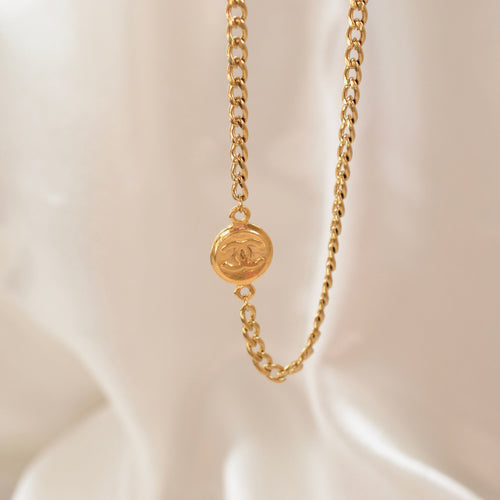 Authentic Chanel small pendant - Repurposed and converted necklace (16.9"/43cm long)
