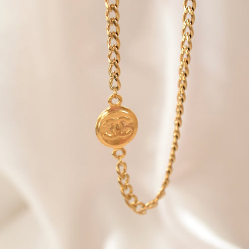 Authentic Chanel small pendant - Repurposed and converted necklace (16.7"/42.5cm long)