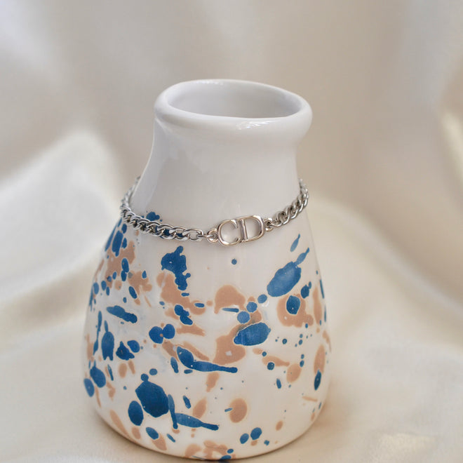 Authentic Christian Dior pendant - Repurposed and converted bracelet (5.9"/15cm - 7.3"/18.5cm long)