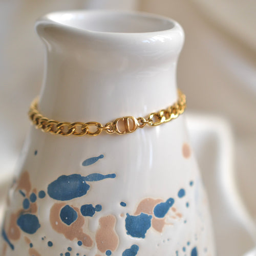 Authentic Christian Dior pendant - Repurposed and converted bracelet (6.3"/16cm - 7.5"/19cm long)