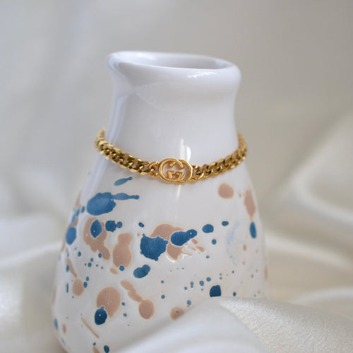 Authentic Gucci pendant - Repurposed and converted bracelet (6.3"/16cm - 7.5"/19cm long)