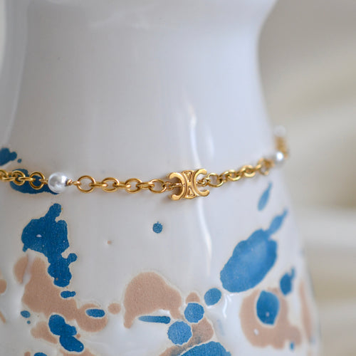 Authentic Celine pendant - Repurposed and converted bracelet (6.3"/16cm - 7.5"/19cm long)