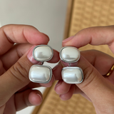 Pebble Drop Studs - Silver