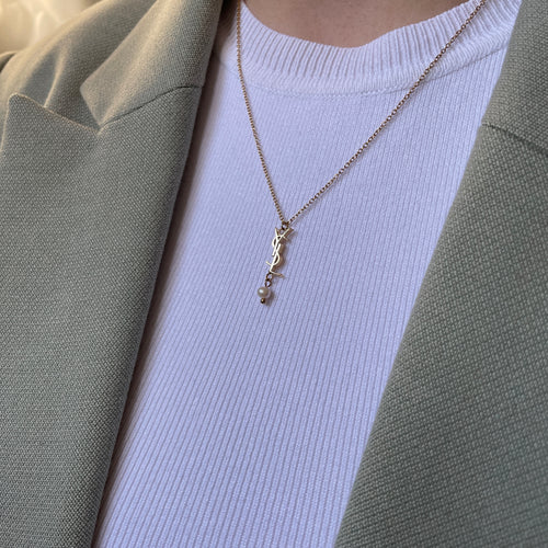 Authentic YSL pendant - Repurposed and converted necklace (18"/45.7cm long)