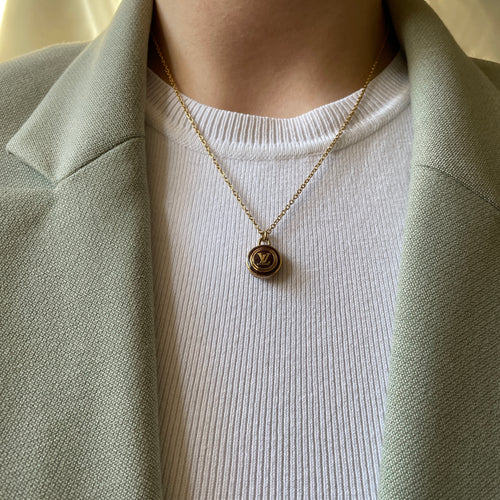Authentic Louis Vuitton Pastilles Pendant - Repurposed and converted necklace (17.8"/45.2cm long)