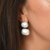 Pebble Drop Studs - Silver