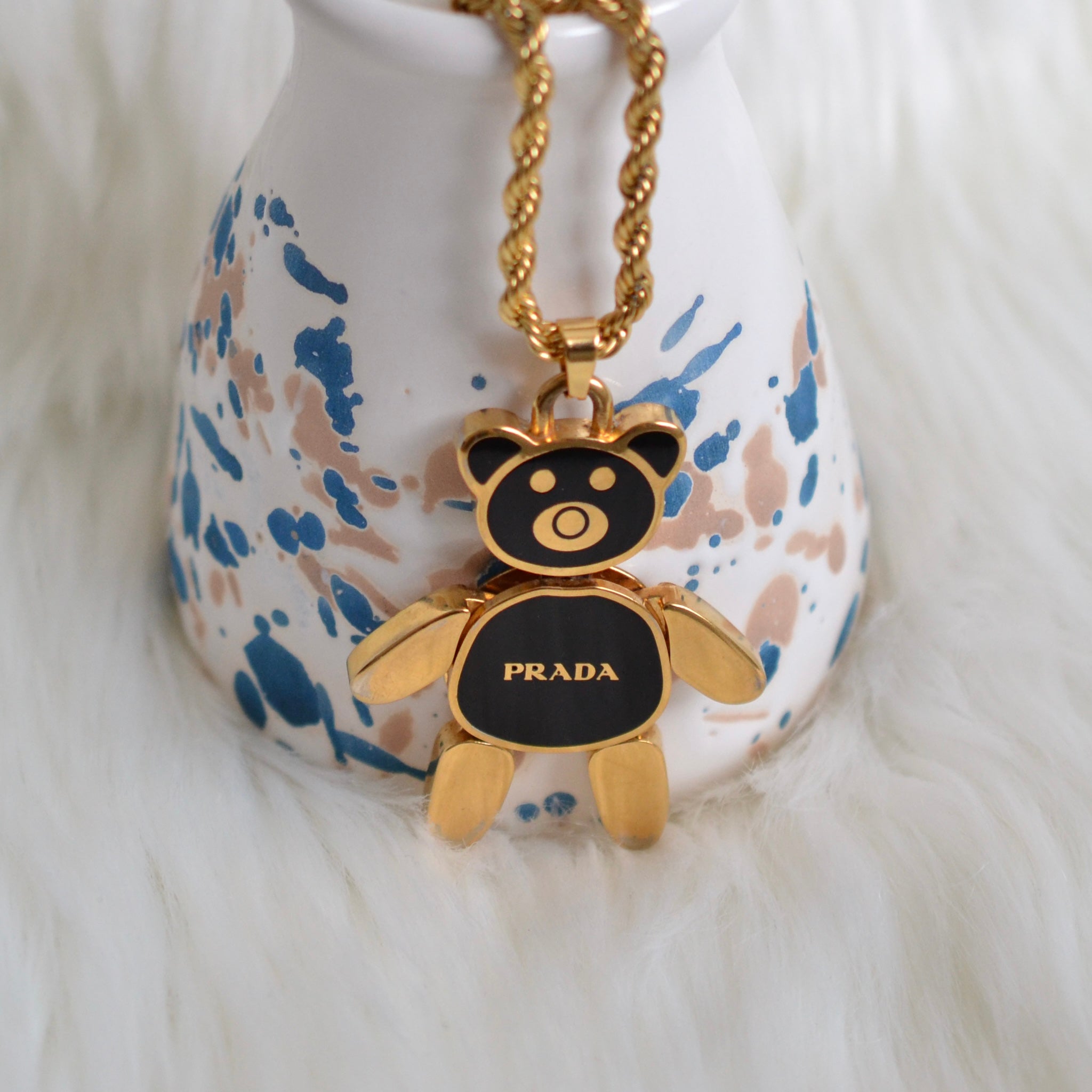 14k Gold Super Sparkling Chrystal Teddy Bear Pendant Necklace For Her –  FaceTreasures