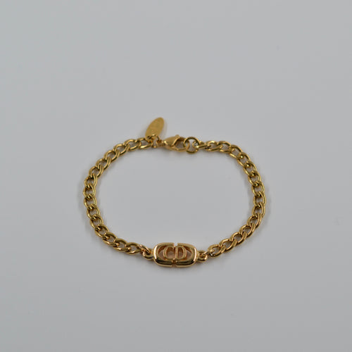 Authentic Christian Dior logo pendant - Repurposed and converted bracelet (6.5”/16.5cm long)
