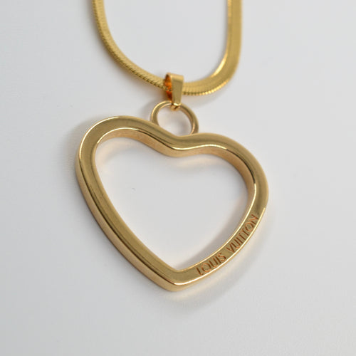 Authentic Louis Vuitton heart pendant - Repurposed and converted necklace (16.2”/41.1cm - 18.1"/46cm long)