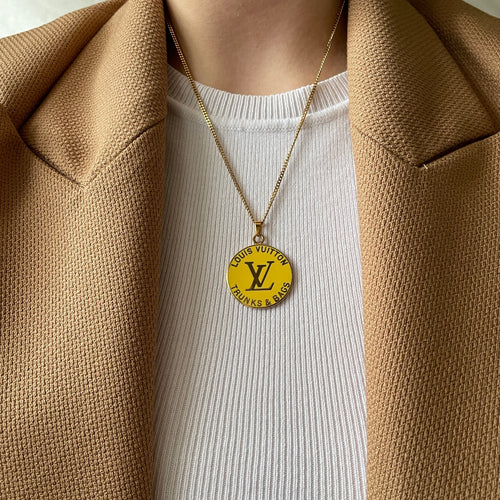 Authentic Louis Vuitton pendant - Repurposed and converted necklace (17”/43.1cm - 18.5"/47.1cm long)